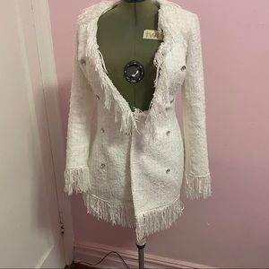 Detailed Texture White Pearl Jacket